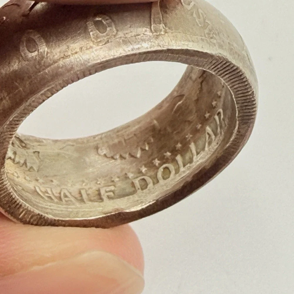 1967 Kennedy JFK Half Dollar Coin Silver Tone Ring Size 6.5